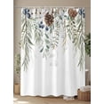 thumbnail image 4 of Fsddascl Sage Green Christmas Shower Curtain Set - Standard 72" x 72" Washable Bathtub Curtain with 12 Hooks, Weeping Xmas Berry Pine Cones Waterproof Fabric Stall Shower Curtains for Bathroom, 4 of 6