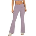 thumbnail image 1 of Pantalones de yoga anchos para mujer: leggings acampanados, diseño de cintura alta con vuelta, tejido de nailon y spandex, para ocasiones informales y cotidianas, 1 of 5