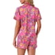 thumbnail image 3 of INSPIRAR CHIC Conjunto de Pijama de Verano para Mujeres, Camisa de Botones con Pantalones Cortos, Talla XS, Rojo Rosa, 3 of 6