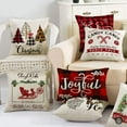 thumbnail image 5 of AVOIN colorlife Buffalo Plaid Believe Joyful Christmas Pillow Covers, 12 x 20 inch Rectangle Winter Red Holiday Cushion Case Farmhouse Style Decoration for Sofa Couch Set of 4, 5 of 7