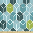 thumbnail image 1 of Geometric Fabric by the Yard, Modern Pattern Optical Cube Effect Squares, Decorative Upholstery Fabric for Sofas and Home Accents, Multicolor Blue by Ambesonne, 1 of 5
