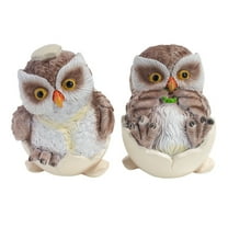 Cute Resin Owlets Statue Set of 2 Adorable Owl Figurines for Home Office Garden Decor and Owl Lovers