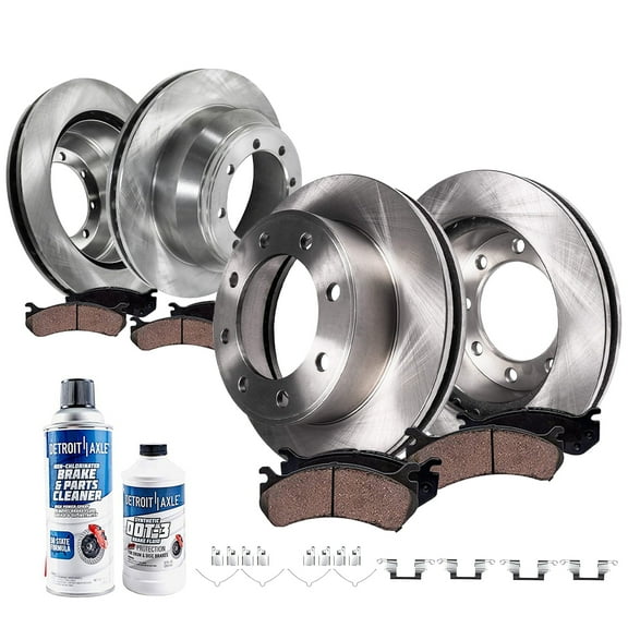 Detroit Axle - 4WD 331mm Front 326mm Rear Brakes and Rotors Brake Pads Replacement for Ford F-350 Super Duty Fits select: 1999 FORD F350 SRW SUPER DUTY, 2004 FORD F350 SUPER DUTY