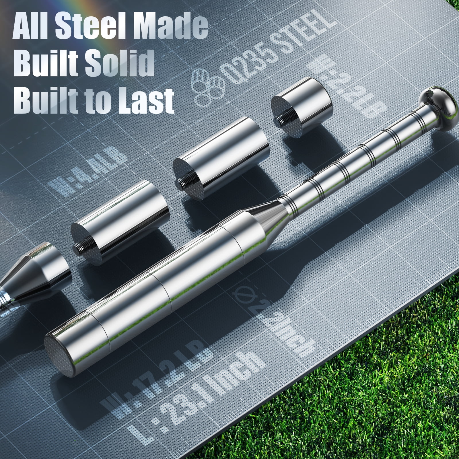 EAST MOUNT Adjustable Weightlifting Bar Macebell Clubbell for Strength Training,6-in-1 Premium Steel Weighted Indian Clubbell for Full Body ,Muscles, Shoulder/Grip/Forearm Training & Stretching