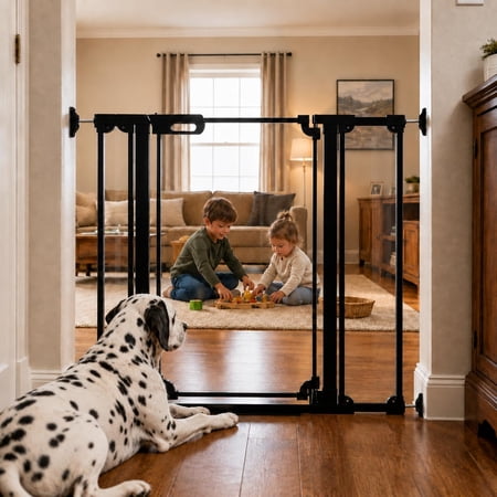 Safety Gate Black 40" Tall x 29.5" - 47.2" (Extra Tall Wide) For Stairs Doorways Hallways