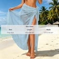 thumbnail image 4 of Women Sarong High Slit One Size Swimsuit Coverups Summer Striped Print Chiffon Wraps Beach Bikini Bathing Suit Swimwear Wrap Cover Up, 4 of 6