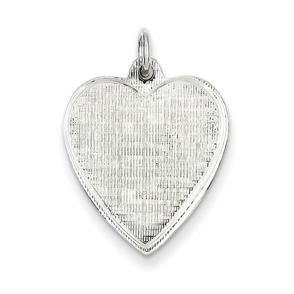 Sterling Silver Engravable Heart Patterned Disc Charm