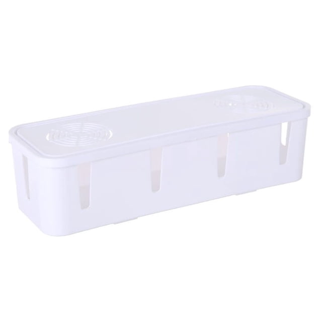 tamizeot Power Electric Cable Outlet Reusable Dustproof Solid Color Organizer Manager White 1Set
