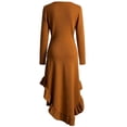 thumbnail image 5 of DHFJKG Casual Long Sleeve Boho Dresses For Women Ruffle Irregular Hem Slim Fit Deep V Neck Flowy High-Low Dress Comfortable Dresses, 5 of 5