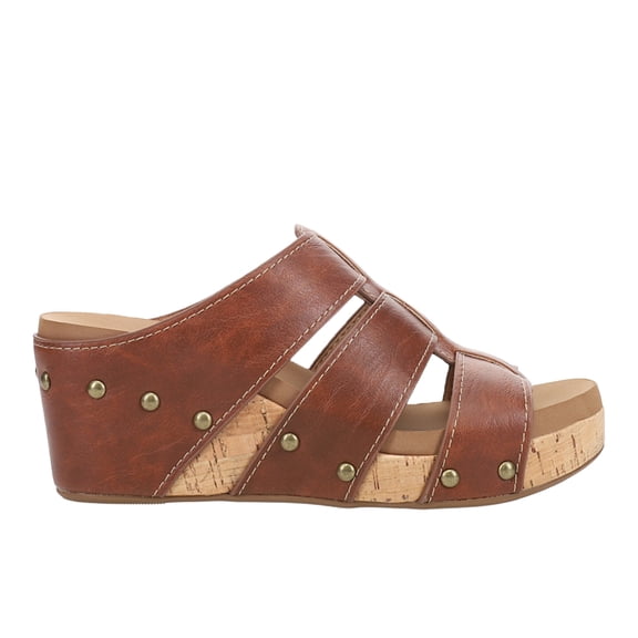 Corkys Womens Catch Of The Day Studded Wedge Casual Shoes