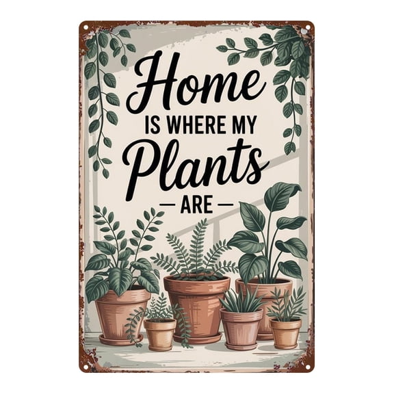 One "Plant House Wrought Iron Decor" piece, suitable for decorating homes, farms, kitchens, cafes, bars, or garages. Kitchen decor | Classic design | Vintage look, retro metal signage.