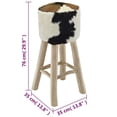 thumbnail image 4 of vidaXL Bar Stool Real Leather and Solid Teak Wood, 4 of 5