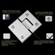 thumbnail image 4 of Bisagra de puerta de ducha de cristal de plata de montaje en pared de acero inoxidable (180 grados abiertos),11 Feliz Sencillez, 4 of 5