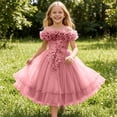 thumbnail image 5 of ITSAME Girls Formal Dress Sequin Embroidery Tiered Ruffle Puffy Tulle Wedding Birthday Pageant Gown Pink Size 7-8, 5 of 6