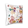 thumbnail image 2 of Square Throw Pillow Covers with Core, Animal Christmas Hand Drawn Pillows for Sofa Beds, 16"x16", 2 of 9