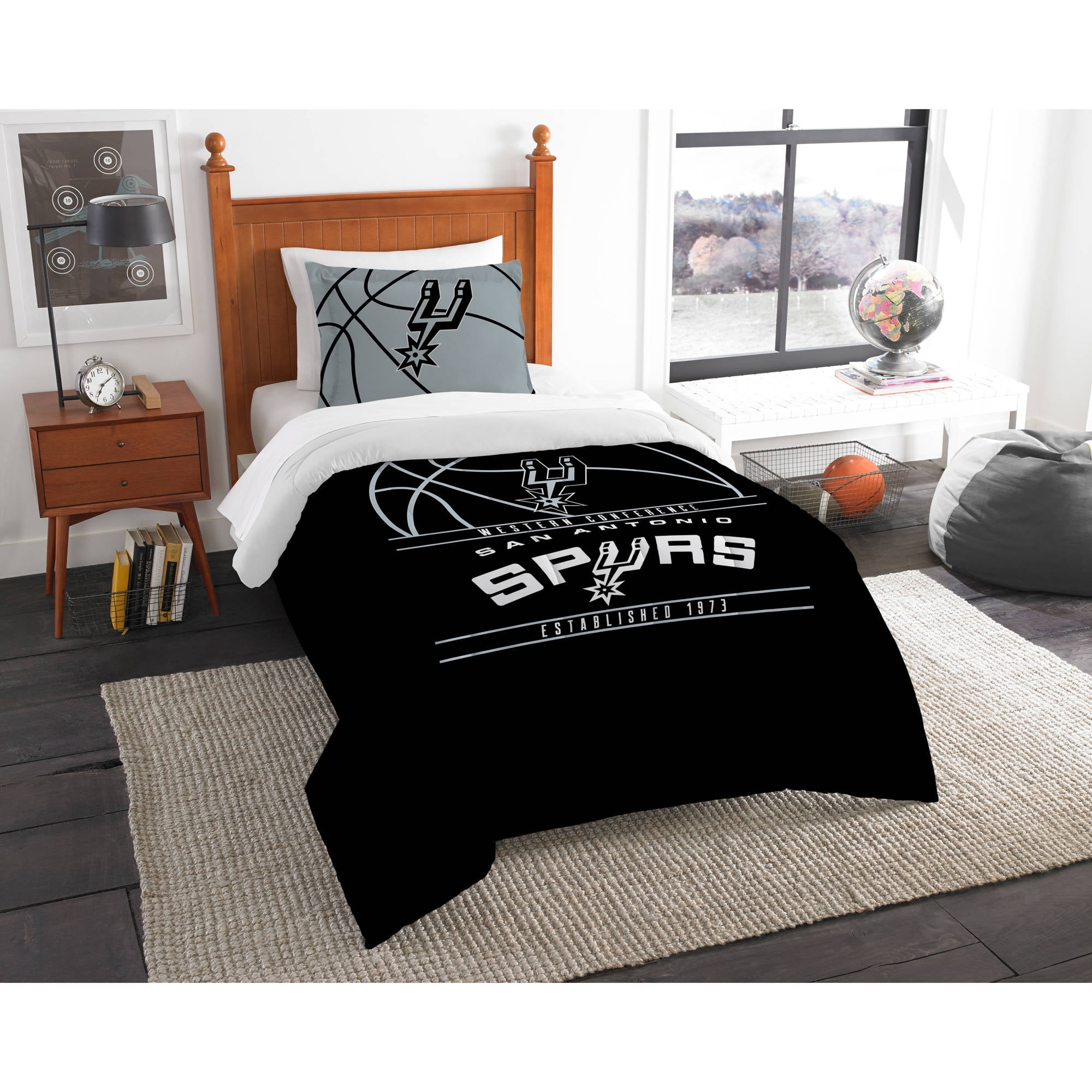 Nba Bedding Sets Nba San Antonio Spurs Reverse Slam Bedding Comforter Set