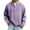 Purple, variant on Hvogkswy Long Sleeve Henley Shirts for Men Solid Button Stand Collar Casual Denim Shirt Fashion Vintage Button T-Shirts