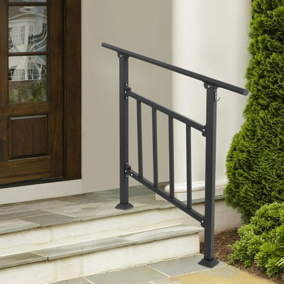 24*37in Stair Railing with Fences Flexible Exterior Stair Railing Transitional Handrails