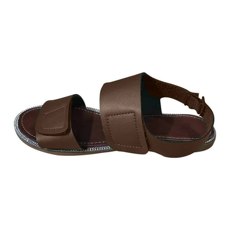 

FRSASU Sandals for Women Women S Flat Sandals All Stand Beef Sole Soft Sole Student Line Roman Sandals Coffee 5.5(36)