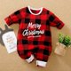 thumbnail image 1 of Peleles para niños y niñas, disfraz de Año Nuevo para bebés, monos rojos de Papá Noel y sombreros, 2 uds., trajes de algodón para recién nacidos de 0 a 24 meses, 1 of 4