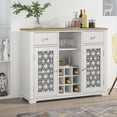 thumbnail image 2 of FESTIVO 47" Stylish Wine Cabinet with Metal Wine Glass Rack - White, 2 of 10