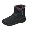 thumbnail image 3 of CAICJ98 Snow Boots Women Waterproof Ankle Boots Wide Width Walking Shoes Anti-slip & Keeps Feet Warm Women Boots Winter (Black,Size 6), 3 of 9