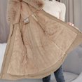 thumbnail image 6 of Christmas Gift Ofreoo Women's Winter Casual Loose Fashion Color Pocket Zippered Tops Reversible Long Cotton Coat Winter Coats for Women, 6 of 9