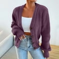thumbnail image 2 of Purcolt Women's Chunky Knit Open Front Cardigan Sweaters V Neck Button Down Loose Short Cardigan Fall Outerwear Coats, 2 of 6