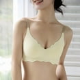 thumbnail image 3 of Seamless Bra Women Pullover Bra Feature V-Neck Soft Bra Style W-791 Yellow XL, 3 of 8