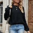 thumbnail image 6 of BONIXOOM Fall Sweaters For Women 2023 Modern Fit Sweater Pullover Casual Crew Neck Cardigan Sweater Black M(US:6), 6 of 8