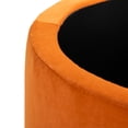 thumbnail image 5 of Velvet Storage Ottoman Round Footrest Stool Button Tufted Gold Legs Living Room Bedroom Orange, 5 of 10