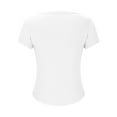 thumbnail image 5 of Mittory Womens Cotton Tees Summer Short Sleeve Scooped Neck Casual Cropped Slim Fit Blouses Tops, 5 of 6