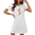 thumbnail image 4 of Mefallenssiah Chemise de Nuit Courte Surdimensionnée pour Femmes Mode Imprimé Poitrine Manches Courtes, 4 of 7