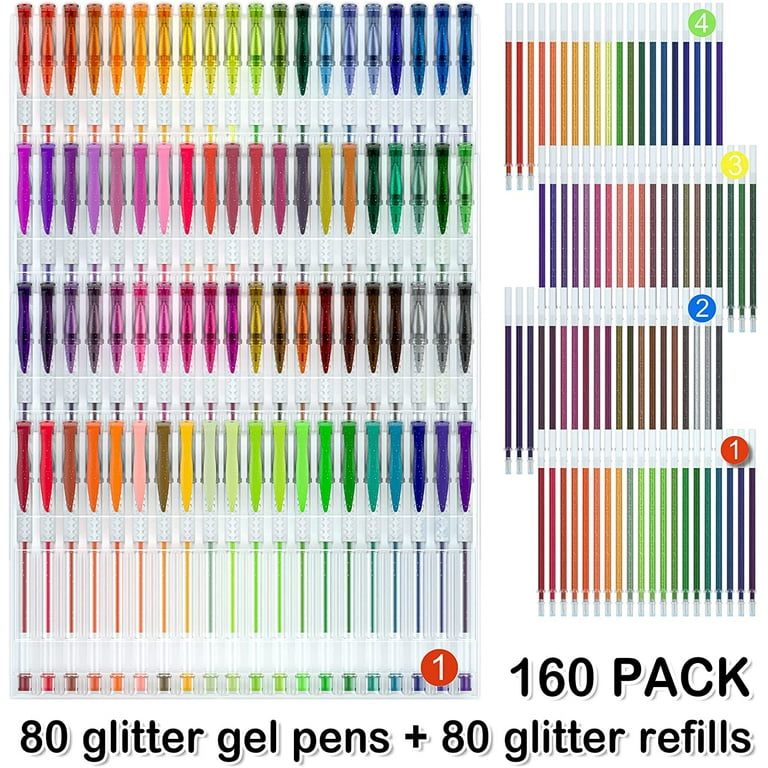 160 Gel Pens with 40% More Ink for Adult Coloring Book Kids