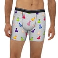 thumbnail image 2 of Men'S Boxer Briefs, Colourful Chocolate Candy Print Soft And Breathable Mens Underwear Boxer Briefs With Widen Waist, 2 of 2