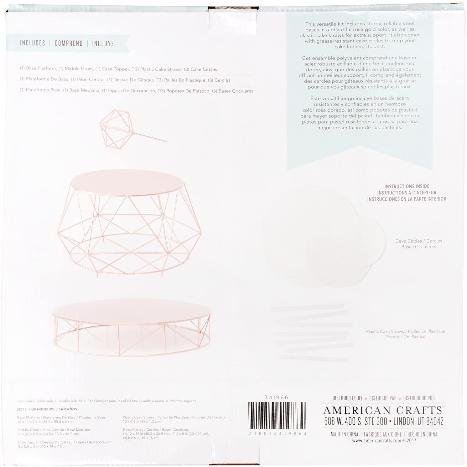 American Crafts 19 Piece Tiered Rose Gold Stand Sweet Tooth Fairy Cake Decorating Create Your Own Stunning Tiered Cakes This Eye Catching Tiered By Brand American Crafts Walmart Com