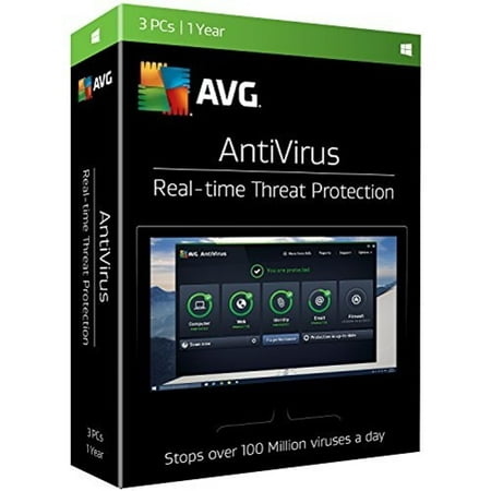 AVG Antivirus 2017 - 3 PCs - 1 Year (Best Antivirus That Doesn T Slow Pc 2019)