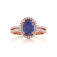 thumbnail image 2 of Gem Stone King 2.16 Ct Oval Blue Lapis 18K Rose Gold Plated Silver Ring, 2 of 4