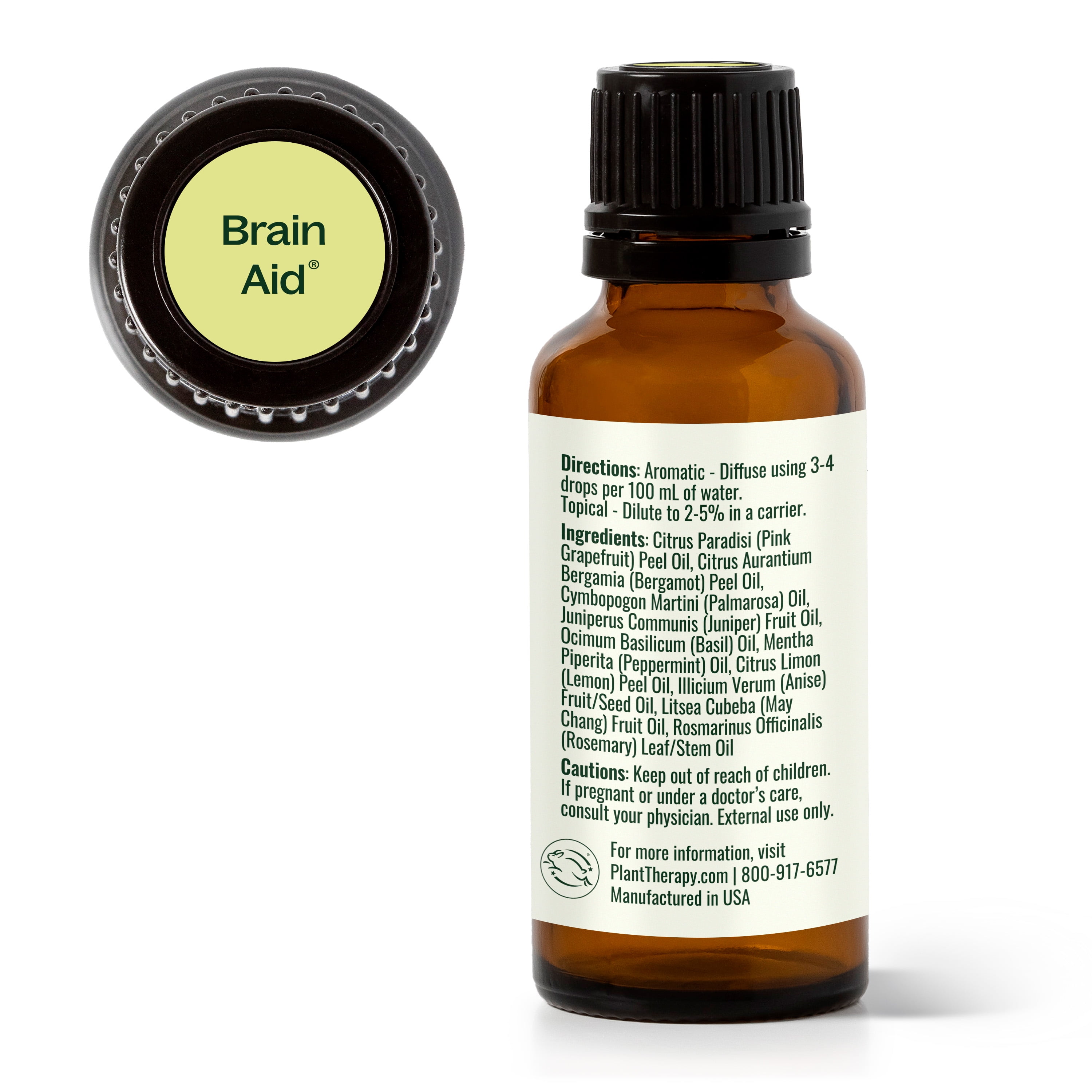 Plant Therapy Brain Aid Essential Oil Blend for Focus & Attention 100% Pure, Undiluted, Natural Aromatherapy 30 mL (1 oz)