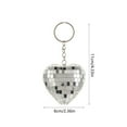 thumbnail image 3 of Christmas Gifts Heart Reflective Mirror Ball Keychain Bag Pendant Peach Design Christmas Decor Stocking Stuffers, 3 of 6