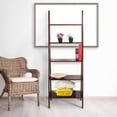 thumbnail image 5 of LEHOME 100% Solid Wood 5-Shelf Ladder Bookcase, Standard, 72"H, Warm Brown, 5 of 11