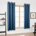 thumbnail image 3 of ZOPZO Thermal Insulated 100% Blackout Curtains, Blue, 38W x 54L Inch, Energy Efficient Noise Reducing Drapes for Home Office, 2 Panels, 3 of 6