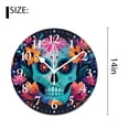thumbnail image 2 of 14 Inch Wall Clock Battery Operated Silent Clock Decorative for Office, Kitchen, Outdoor, Living Room，Skull Floral Mexico Charming, 2 of 4