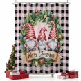 thumbnail image 2 of Pink Christmas Shower Curtain, Xmas Winter Gnomes Black Buffalo Plaid Waterproof Fabric Shower Curtains with 12 Hooks, Bathroom Curtain Set for Bathroom Accessories Decor, 72 x 84 Inches, 2 of 9
