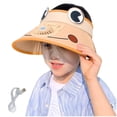 thumbnail image 2 of SGFCWSX Boys Sun Visor Hat USB Rechargeable Fan Wide Brim UV Protection Cute Adjustable Summer Outdoor Beach Hat for Kids Khaki Free Size, 2 of 6