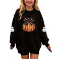 thumbnail image 3 of Sweatshirt Toddler Dqueduo Children's Halloween Prints Casual Loose Fleece Lined Long Sleeve Round Neck Hoodie Sweatshirt For Kids, 3 of 8