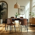 thumbnail image 3 of Homy Casa Set of 4 Upholstered Suede Dining Chairs for Family Dining Room or Restaurant, 3 of 10