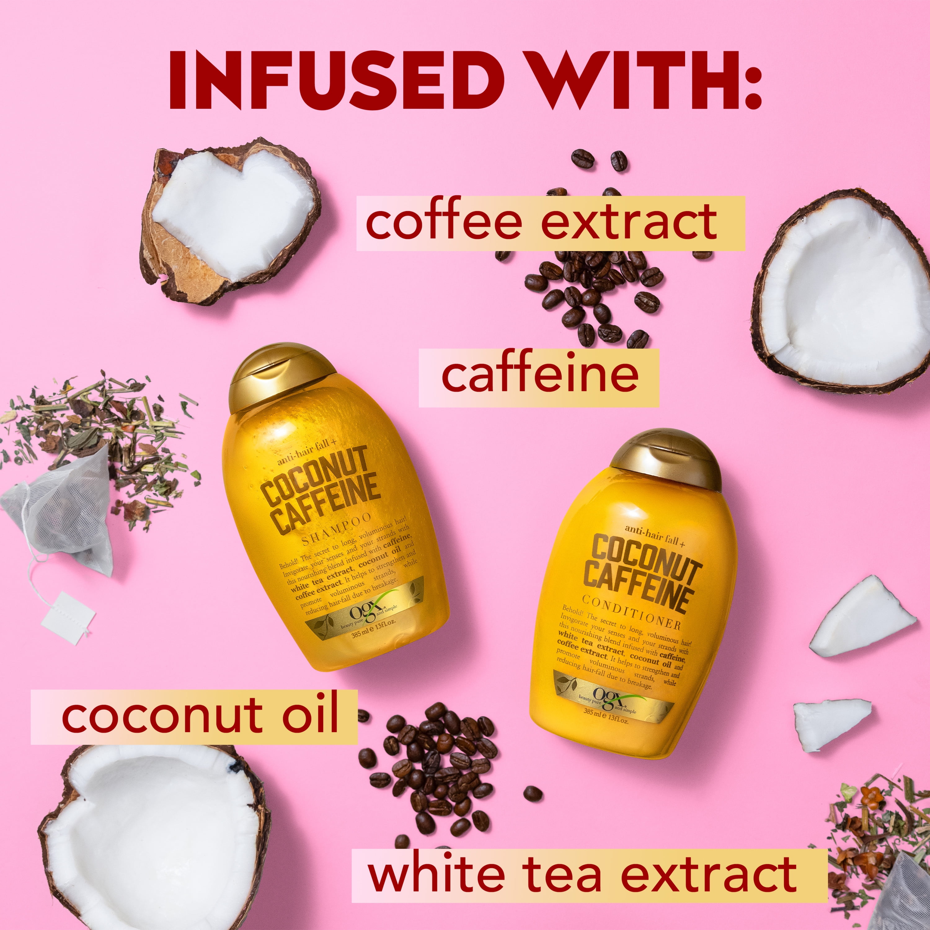 OGX Anti-Hair Fall + Coconut Caffeine Strengthening Shampoo