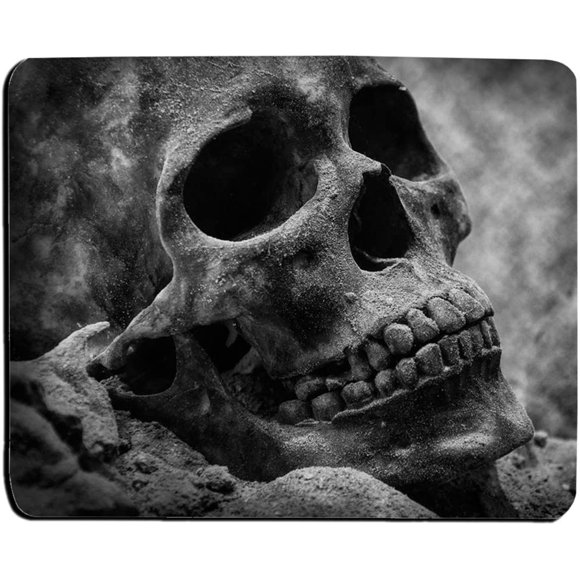 Skull Mouse Pad Grey Skull Background Customized Rectangle Non-Slip Rubber Mouse pads Gaming Mouse Pad(240mm x 200mm)