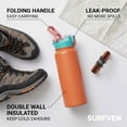 thumbnail image 4 of SURFVEN 40 oz Vacuum Insulated Stainless Steel Water Bottle with 3-in-1 Lid, Orange, 4 of 7